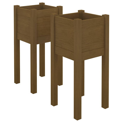 Fioriere 2 pz Ambra in Legno Massello di Pino