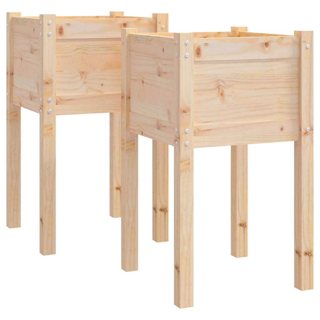 Fioriere da Giardino 2 pz in Legno Massello di Pino