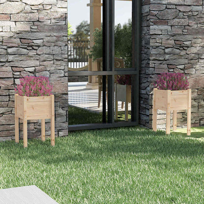 Fioriere da Giardino 2 pz in Legno Massello di Pino