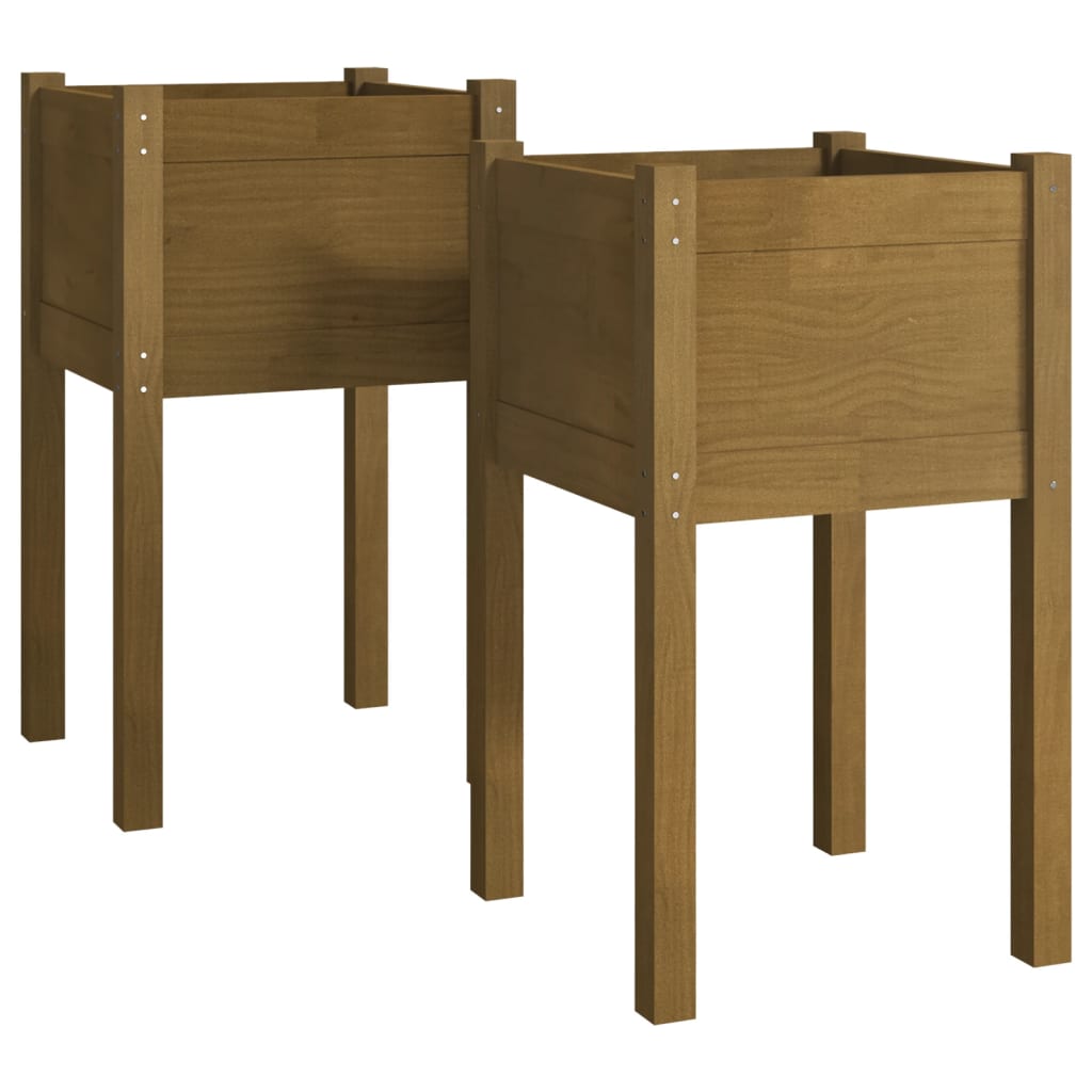 Fioriere da Giardino 2 pz Ambra 40x40x70 cm in Legno di Pino - homemem39