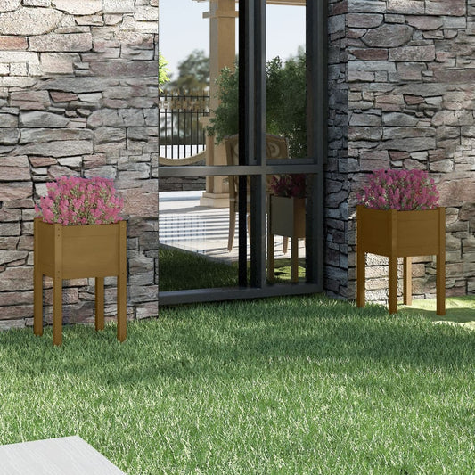 Fioriere da Giardino 2 pz Ambra 40x40x70 cm in Legno di Pino - homemem39