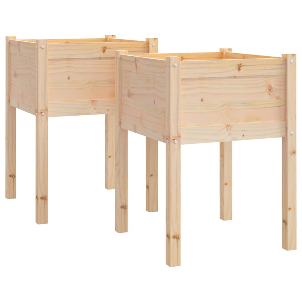 Fioriere da Giardino 2 pz in Legno Massello di Pino