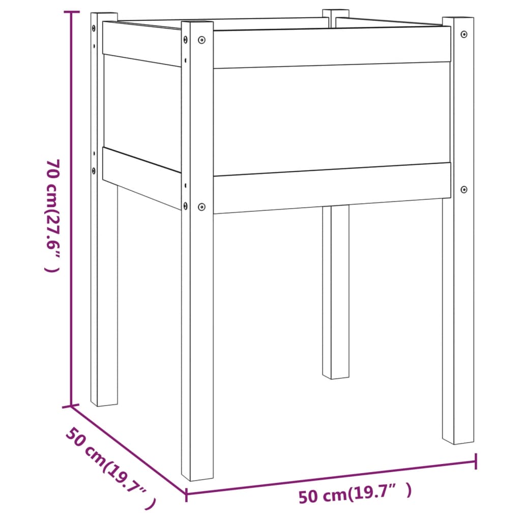 Fioriere da Giardino 2 pz 50x50x70 cm in Legno Massello di Pino