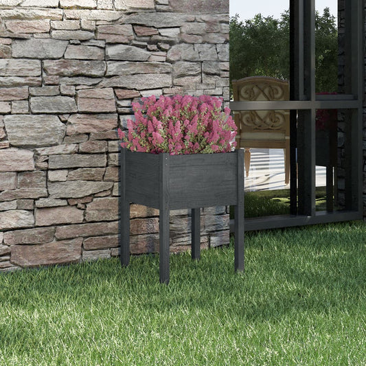 Fioriera da Giardino Grigia 50x50x70 cm Legno Massello di Pino - homemem39
