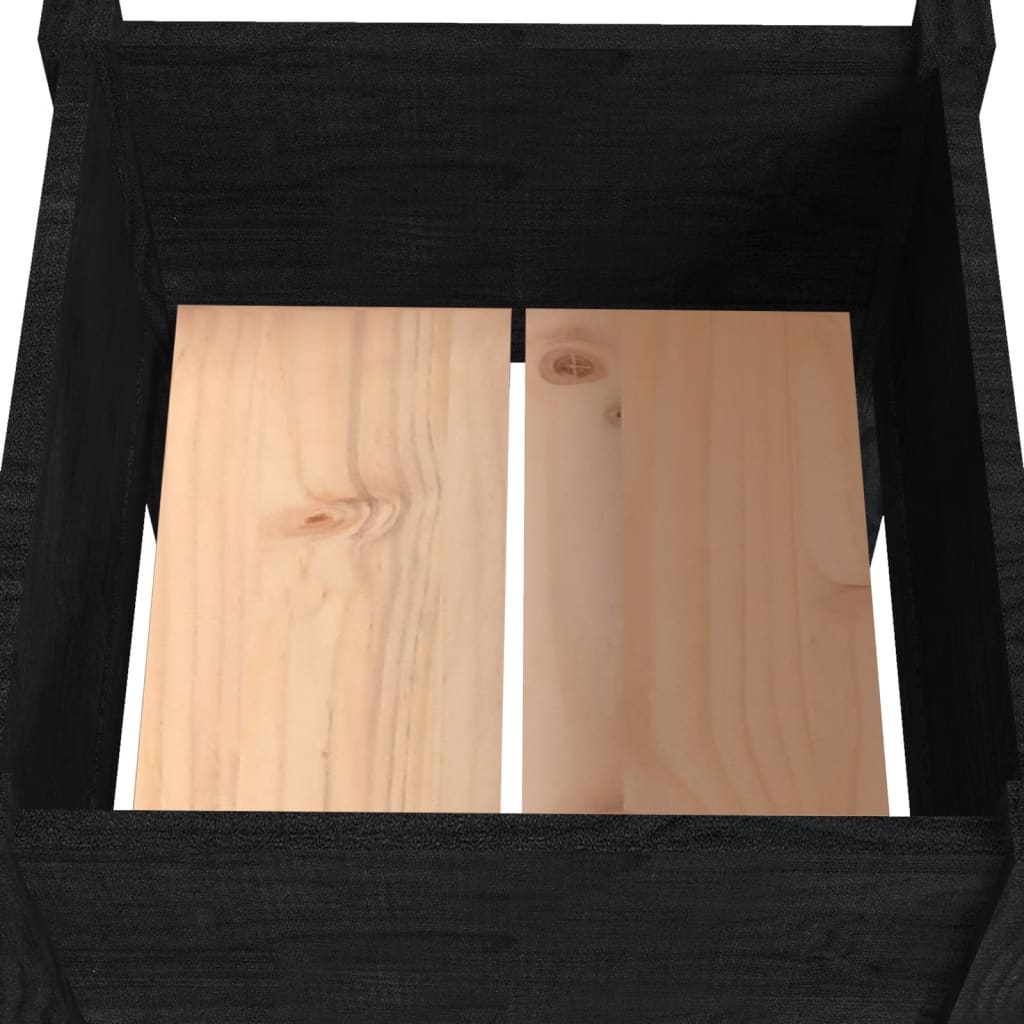 Fioriera da Giardino Nera 50x50x70 cm Legno Massello di Pino - homemem39