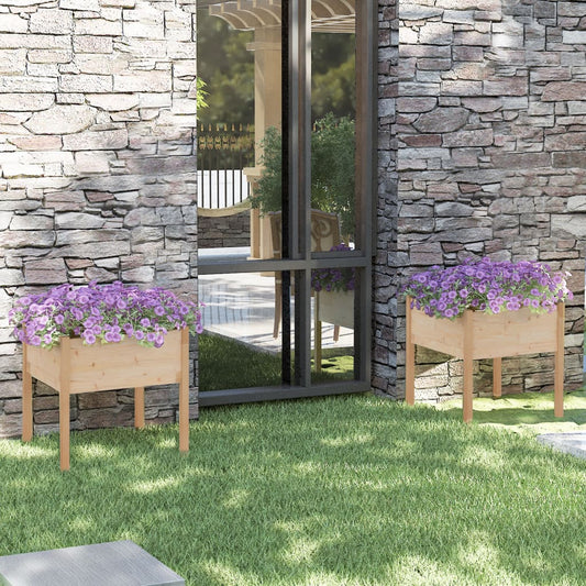 Fioriere da Giardino 2 pz 70x70x70 cm Legno Massello di Pino - homemem39