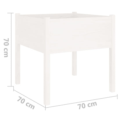 Fioriera da Giardino Bianca 70x70x70 cm Legno Massello di Pino | homemem39