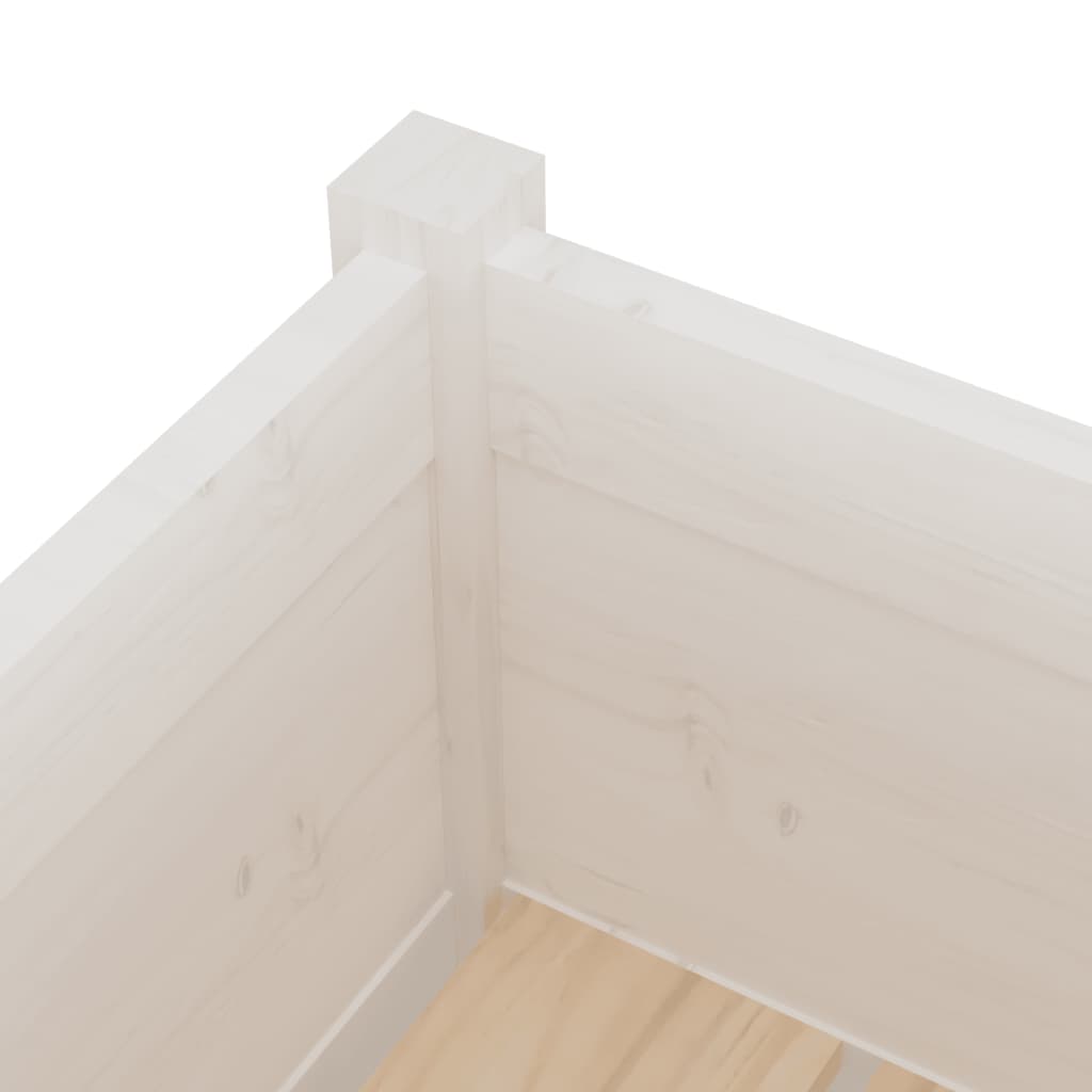 Fioriere da Giardino 2 pz Bianche 70x70x70 cm in Legno di Pino | homemem39