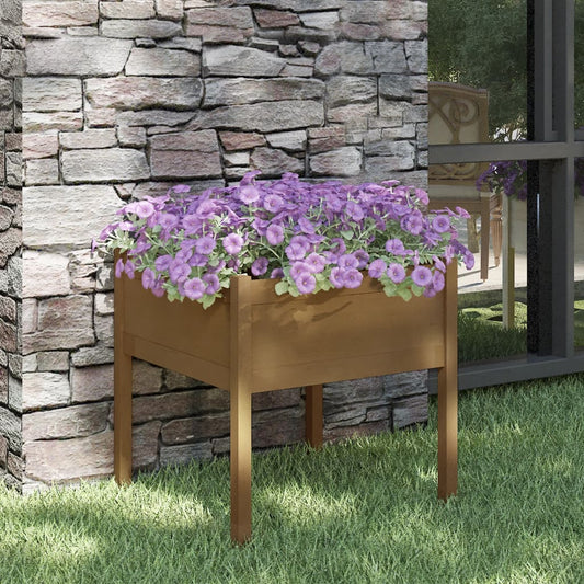 Fioriera Giardino Marrone Ambra 70x70x70 cm Legno Massello Pino - homemem39