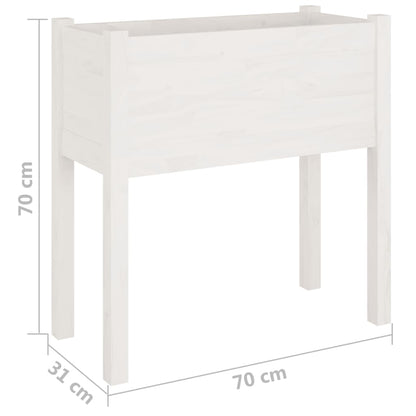Fioriere da Giardino 2 pz Bianche 70x31x70 cm in Legno di Pino - homemem39