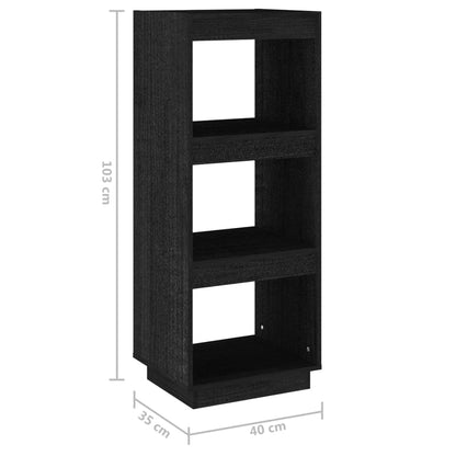 Libreria/Divisorio Nero 40x35x103 cm in Legno Massello di Pino | homemem39