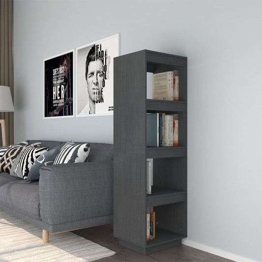 Libreria/Divisorio Grigio 40x35x135 cm in Massello di Pino | homemem39