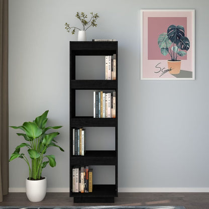 Libreria/Divisorio Nero 40x35x135 cm in Legno Massello di Pino | homemem39