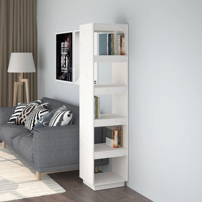 Libreria/Divisorio Bianco 40x35x167cm in Legno Massello di Pino | homemem39