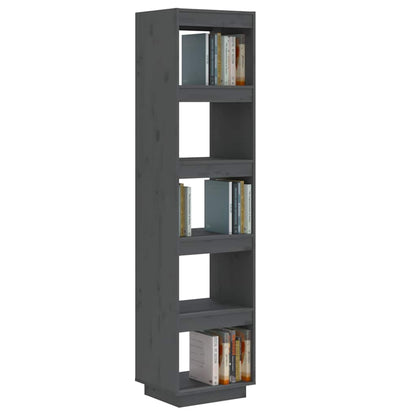 Libreria/Divisorio Grigio 40x35x167cm in Legno Massello di Pino