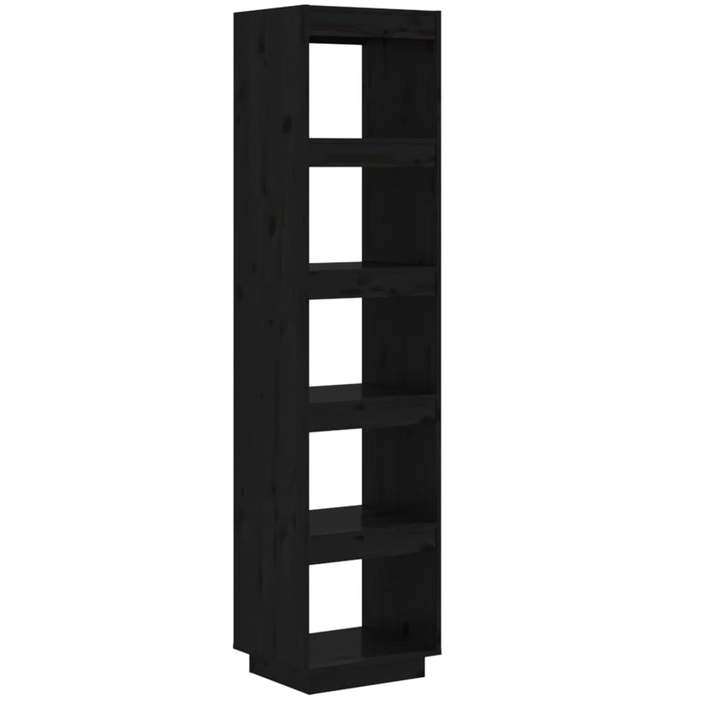 Libreria/Divisorio Nero 40x35x167 cm in Legno Massello di Pino | homemem39