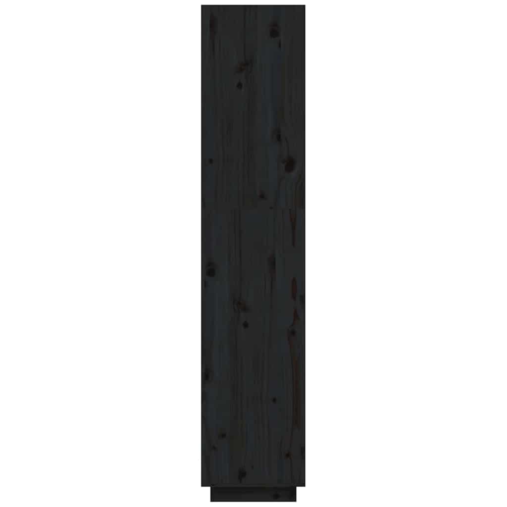 Libreria/Divisorio Nero 40x35x167 cm in Legno Massello di Pino
