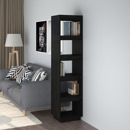 Libreria/Divisorio Nero 40x35x167 cm in Legno Massello di Pino | homemem39