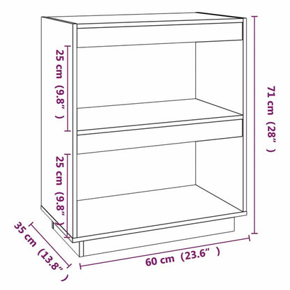 Libreria Marrone Ambra 60x35x71 cm in Legno Massello di Pino | homemem39