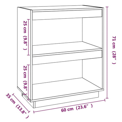 Libreria Marrone Ambra 60x35x71 cm in Legno Massello di Pino