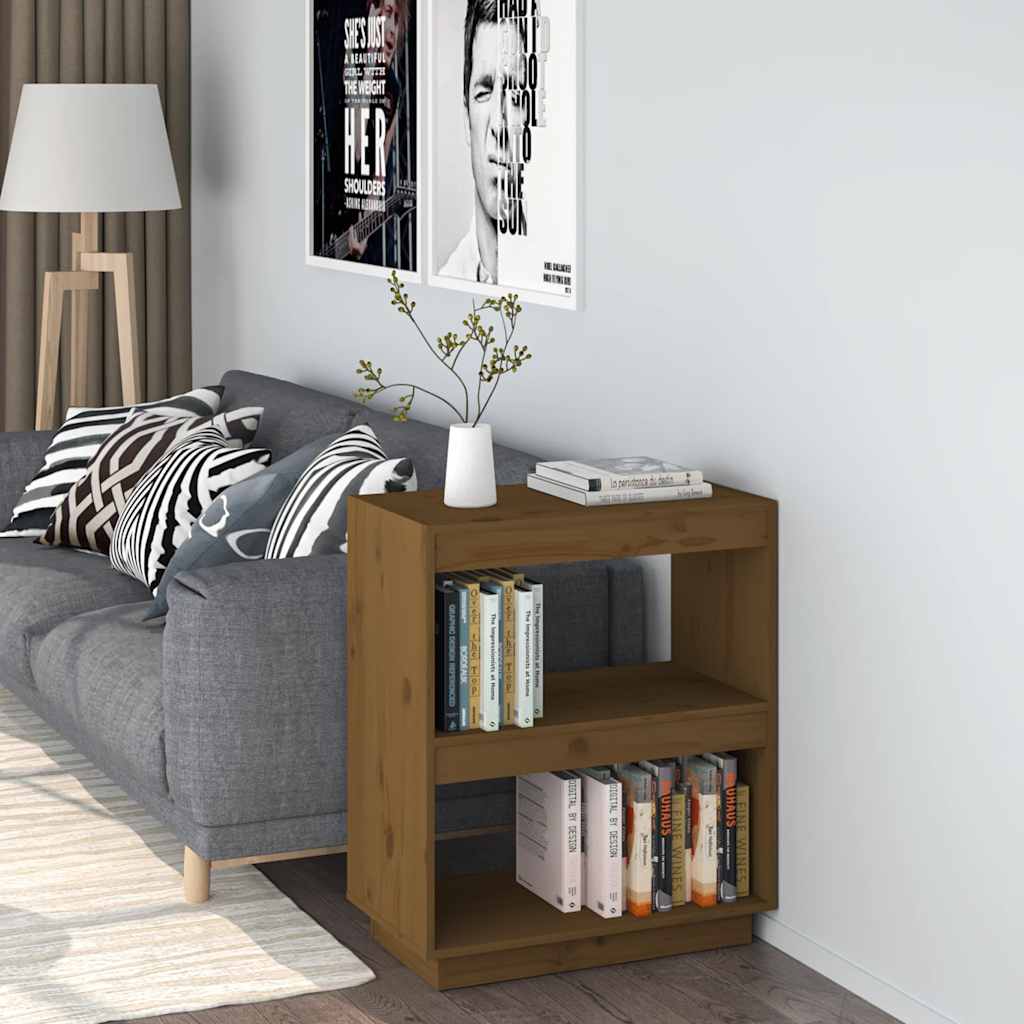 Libreria Marrone Ambra 60x35x71 cm in Legno Massello di Pino | homemem39