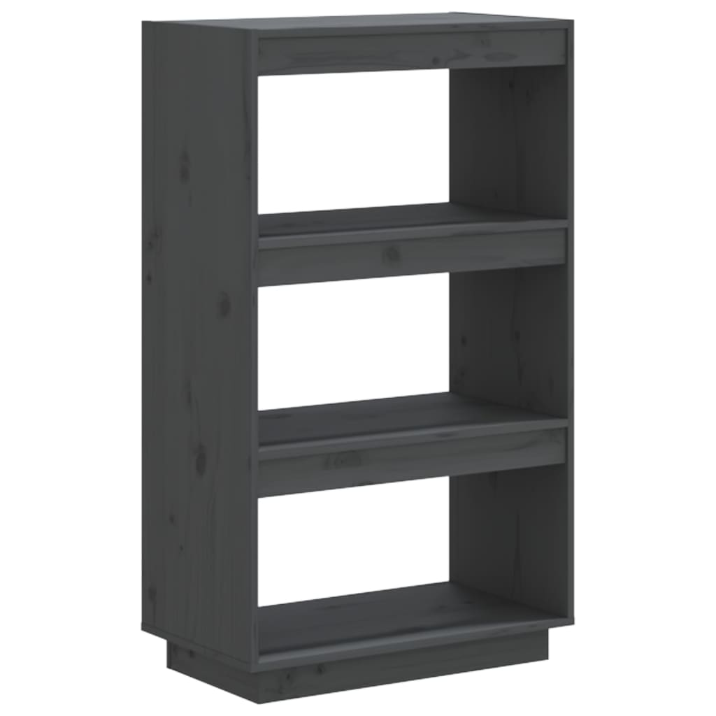 Libreria/Divisorio Grigio 60x35x103cm in Legno Massello di Pino | homemem39