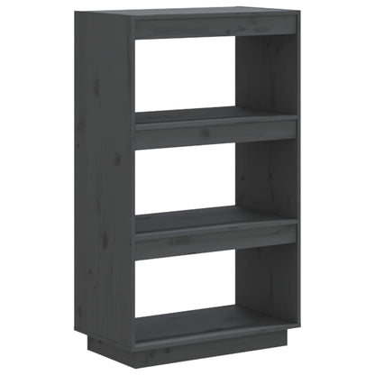 Libreria/Divisorio Grigio 60x35x103cm in Legno Massello di Pino | homemem39