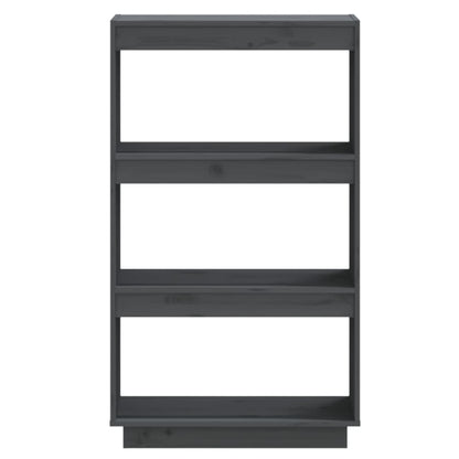 Libreria/Divisorio Grigio 60x35x103cm in Legno Massello di Pino | homemem39