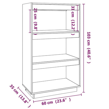 Libreria/Divisorio Ambra 60x35x103 cm in Massello di Pino | homemem39