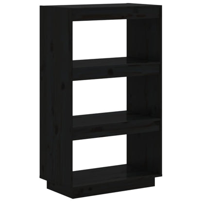 Libreria/Divisorio Nero 60x35x103 cm in Legno Massello di Pino | homemem39
