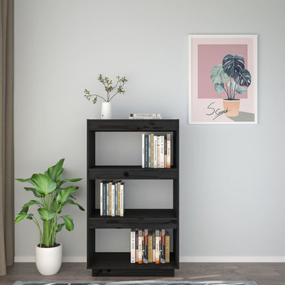 Libreria/Divisorio Nero 60x35x103 cm in Legno Massello di Pino | homemem39