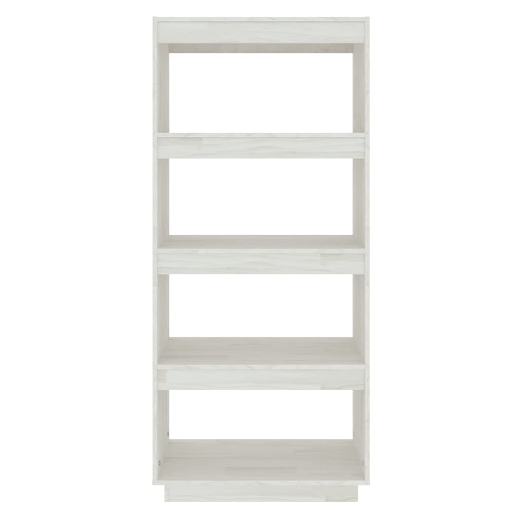 Libreria/Divisorio Bianco 60x35x135 cm Legno Massello di Pino | homemem39