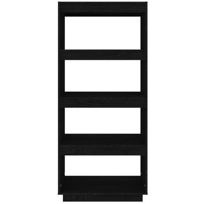 Libreria/Divisorio Nero 60x35x135 cm in Legno Massello di Pino | homemem39