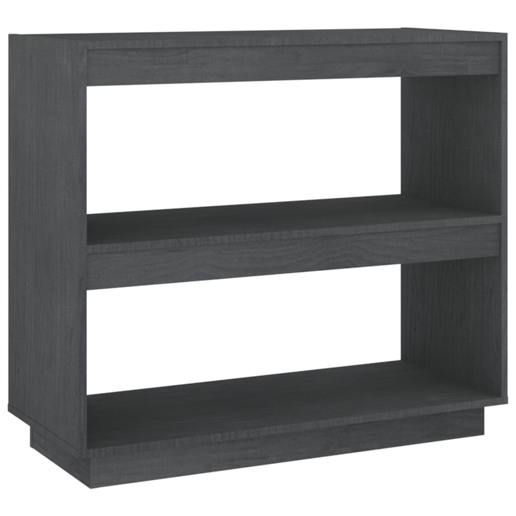 Libreria Grigia 80x35x71 cm in Legno Massello di Pino | homemem39