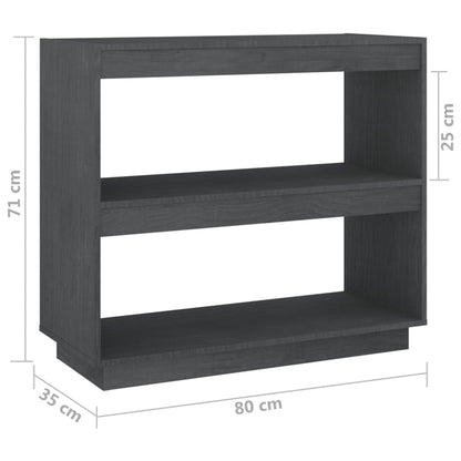 Libreria Grigia 80x35x71 cm in Legno Massello di Pino | homemem39