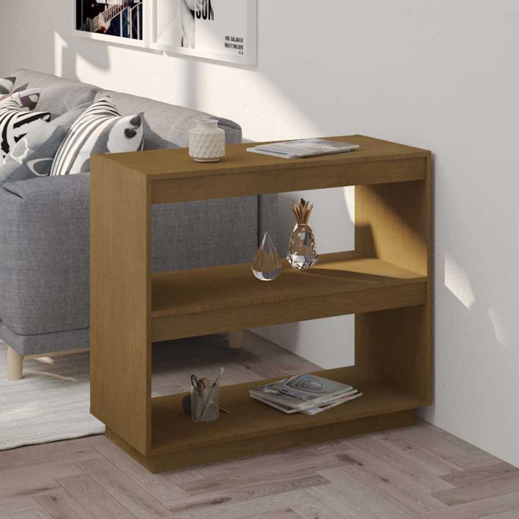 Libreria Marrone ambra 80x35x71 cm in Legno Massello di Pino