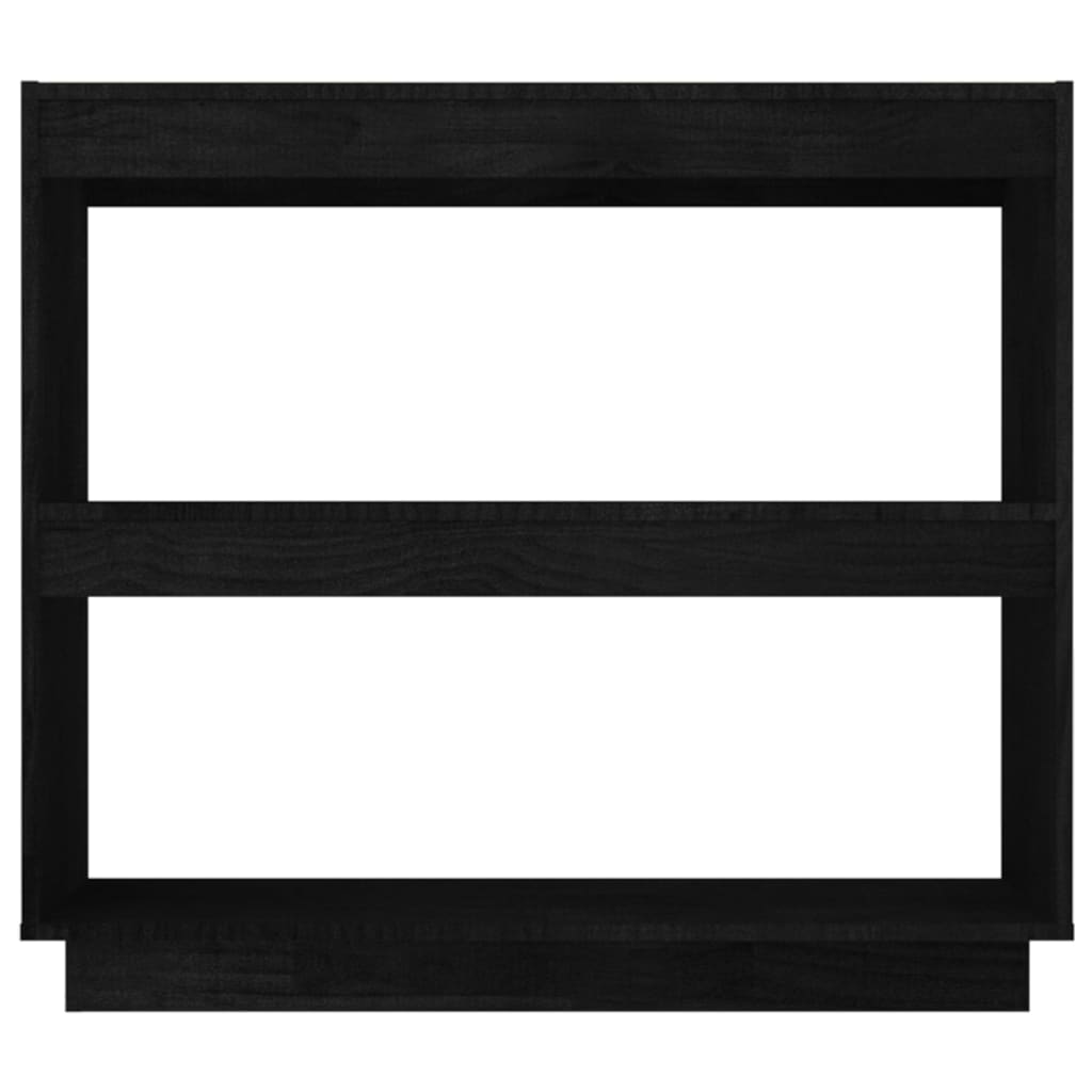 Libreria Nera 80x35x71 cm in Legno Massello di Pino