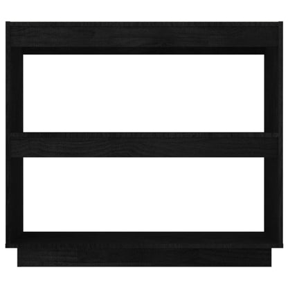 Libreria Nera 80x35x71 cm in Legno Massello di Pino