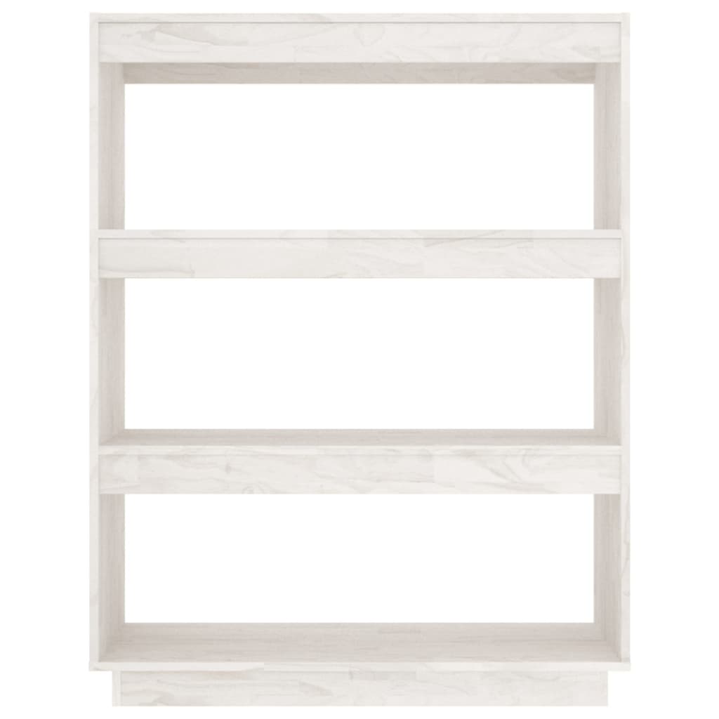 Libreria/Divisorio Bianco 80x35x103 cm Legno Massello di Pino | homemem39