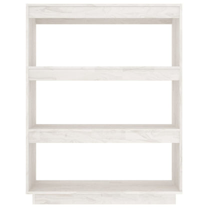 Libreria/Divisorio Bianco 80x35x103 cm Legno Massello di Pino | homemem39