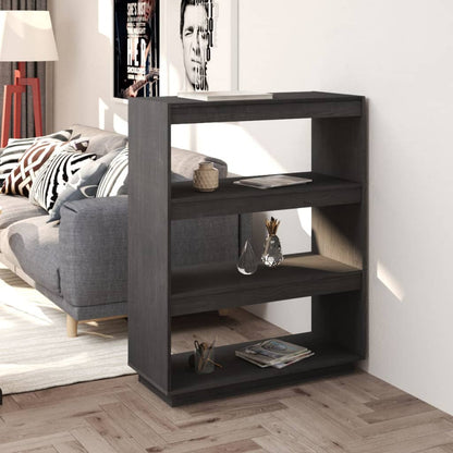 Libreria/Divisorio Grigio 80x35x103 cm Legno Massello di Pino | homemem39