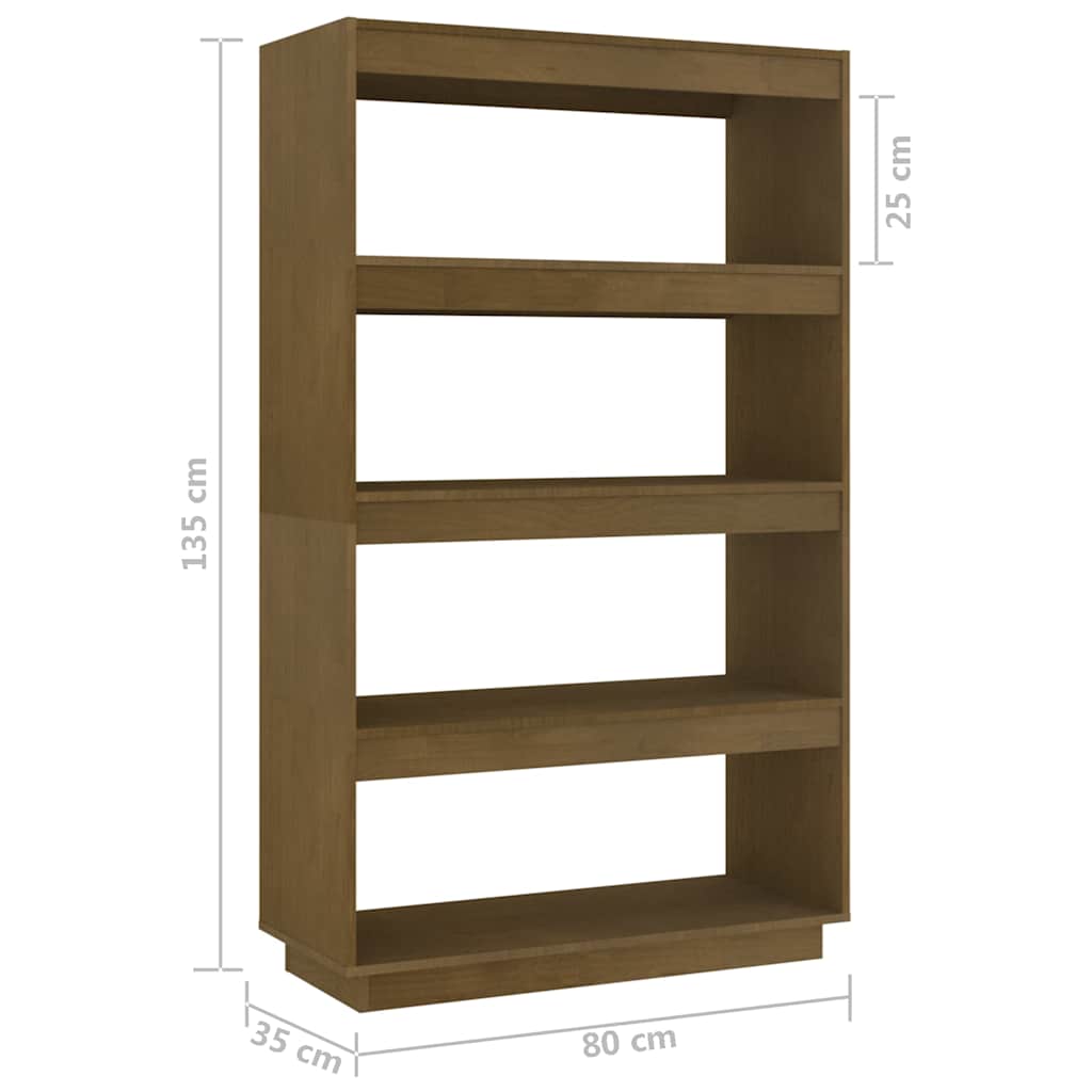Libreria/Divisorio Ambra 80x35x135 cm in Massello di Pino