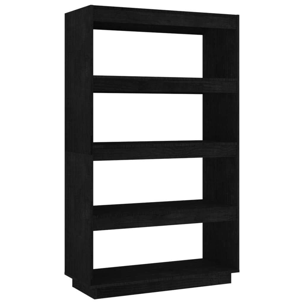 Libreria/Divisorio Nero 80x35x135 cm in Legno Massello di Pino | homemem39