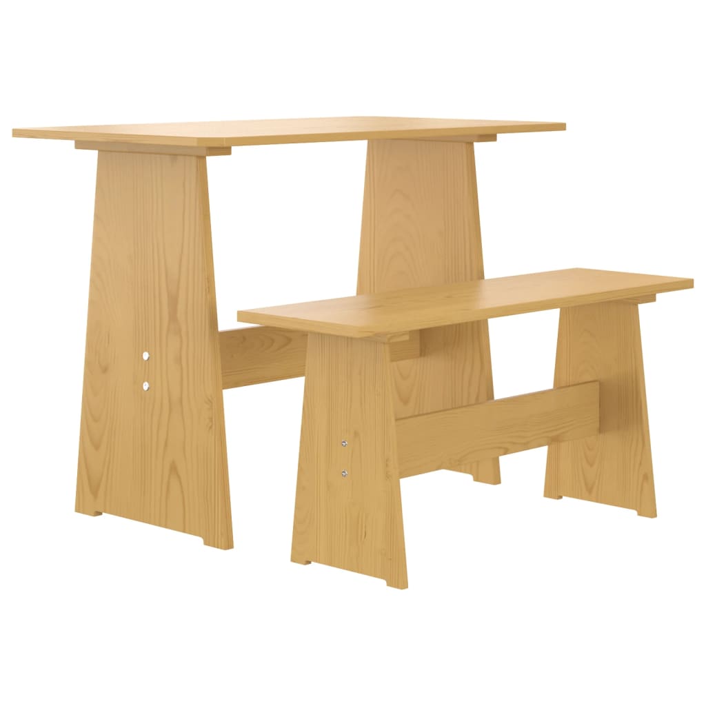 Set da Pranzo 3pz REINE Marrone ambra in Legno Massello di Pino