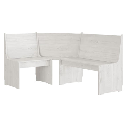 Set da Pranzo 3 pz REINE Bianco in Legno Massello di Pino