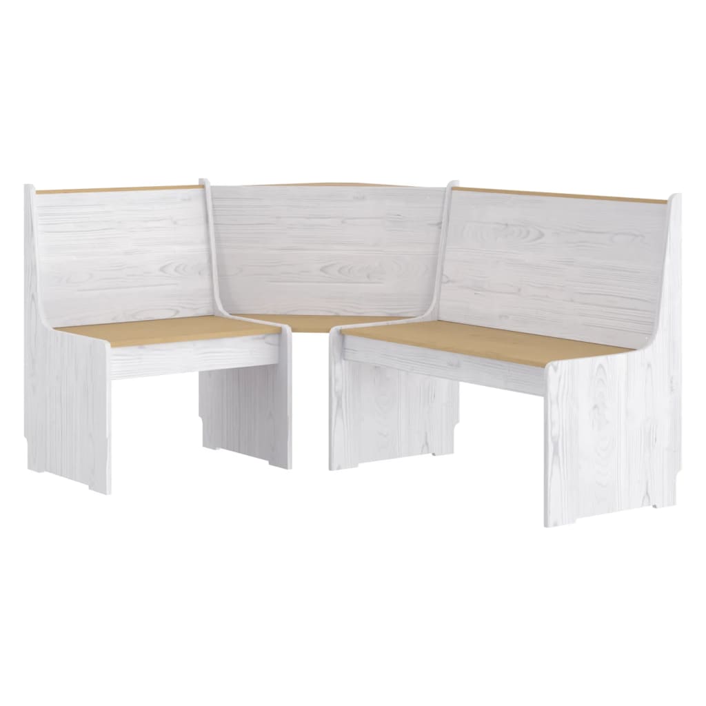 Set da Pranzo 3pz REINE Marrone ambra e Bianco in Legno di Pino - homemem39