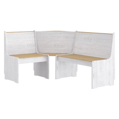 Set da Pranzo 3pz REINE Marrone ambra e Bianco in Legno di Pino - homemem39