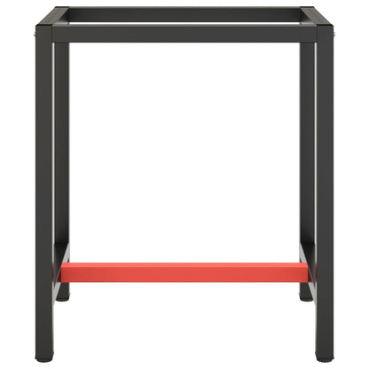 Telaio per Banco da Lavoro Nero Rosso Opaco 70x50x79 cm Metallo