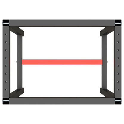 Telaio per Banco da Lavoro Nero Rosso Opaco 70x50x79 cm Metallo