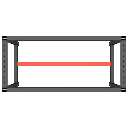 Telaio Banco da Lavoro Nero e Rosso Opaco 110x50x79 cm Metallo